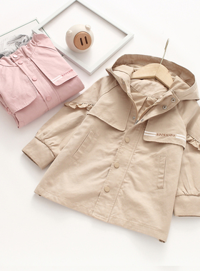 非常小鱼61870新款深秋冬装女童时尚双层中长款风衣儿童纯色外套