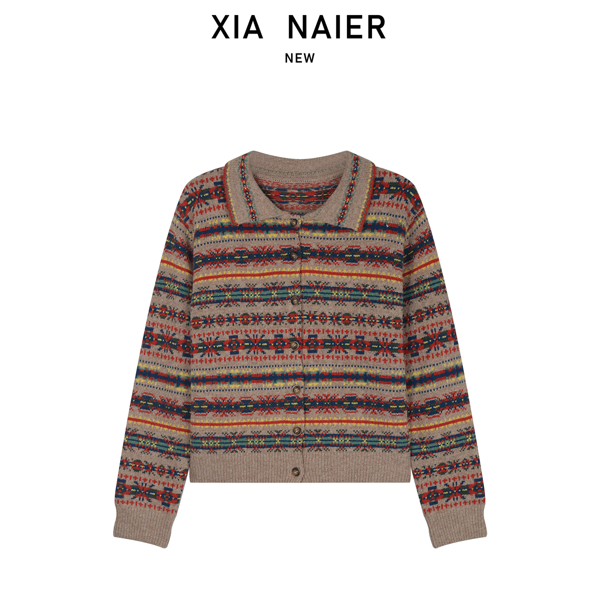 【30%羊毛】90117M98复古提花开衫