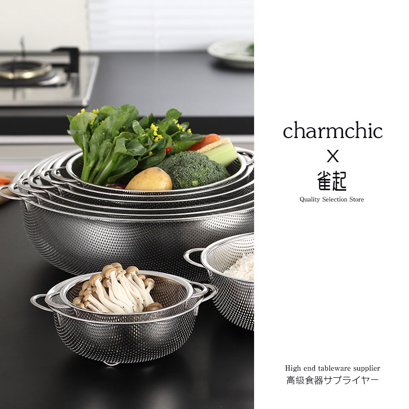 加厚大盆不锈钢漏盆 圆形沥水盆水果盆 沥水盆 米筛 洗菜盆淘米盆,餐饮具,盆,淘宝优惠券,粉丝福利购,淘宝优惠卷