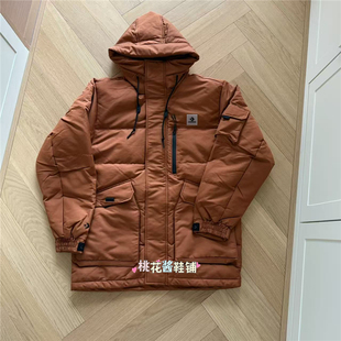 Converse匡威特价男中长款南瓜色连帽保暖羽绒服10025249-A03-A02