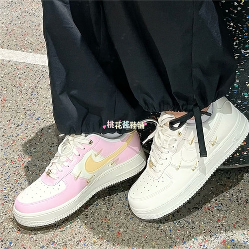 Nike/耐克Air Force小LOGO粉白金低帮板鞋 FV3654-111 IB2574-600