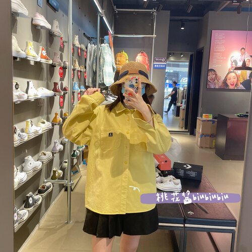 匡威威工装风梭织长袖衬衫水洗