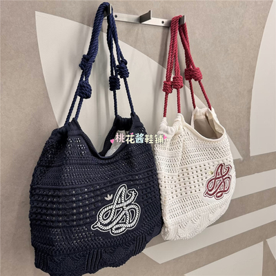 Adidas三叶草26夏南法假日度假风针织托特包单肩包KX0538 KX0539