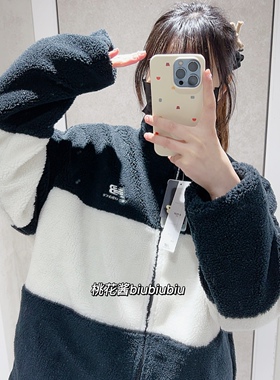 New Balance/NB男女立领拼接羊羔绒毛休闲夹克运动外套6DC44823-B