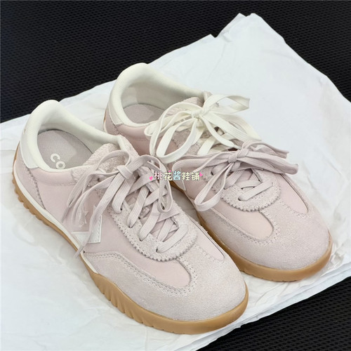 Converse匡威男女款德训鞋百搭舒适低帮粉色运动休闲鞋 A17198C