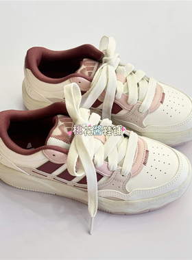 Adidas阿迪达斯26年春季女子Lite FTW豆沙粉白色运动休闲鞋KH9028
