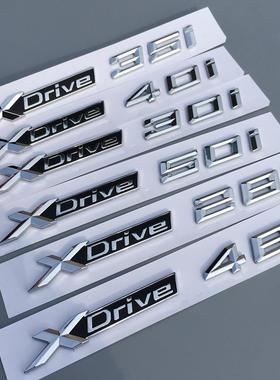适用于宝马Xdrive35I叶子板X3侧标X1X5X6车标40i标贴20字标28尾标