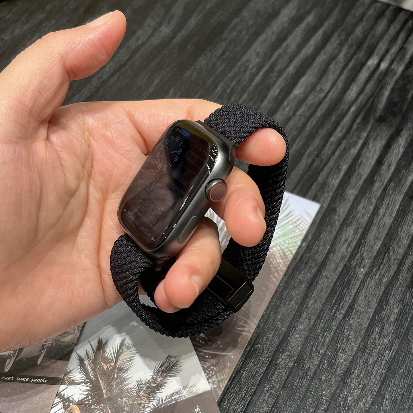 苹果iwatchs10尼龙编织磁吸手表