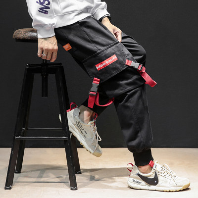 Autumn pocket Ribbon Casual pants trousers Add fertilizer XL Trend Easy Pencil Pants Hip hop Overallsin the Men's clothing, Casual pants  category - from Buy2taobao.com to provide professional Taobao agent buy service