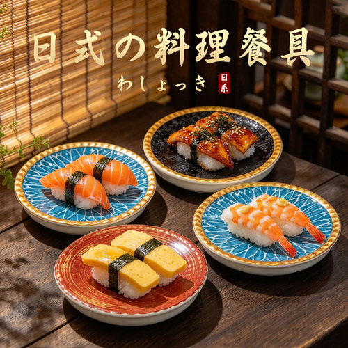 日式密胺圆形寿司刺身盘