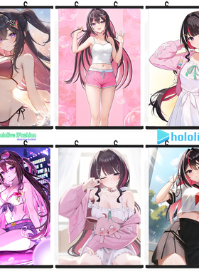 Hololive AZKi挂画 虚拟主播海报定制Vtuber油画布美少女周边