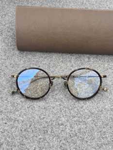 日系复古小圆框眼镜男女超轻纯钛万年龟kmn139镜框