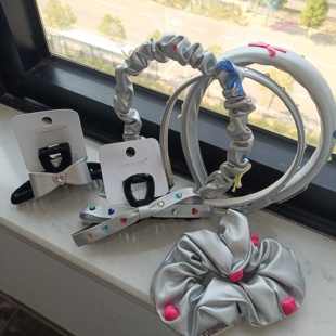 品牌清仓Dylee&lylee银色系列肠圈大抓夹和发箍鸭嘴夹2648