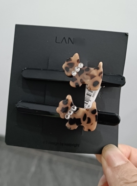 L诺家小狗鸭嘴夹边夹带吊牌专柜品牌发饰醋酸发夹2625