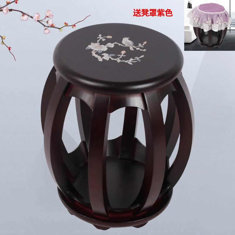 古筝圆凳古筝凳子实木古筝圆凳素面款印花款古筝琴凳结实耐用