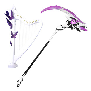 【竹苑】崩坏星穹铁道 遐蝶cos服 镰刀 竖琴 道具 武器 装备