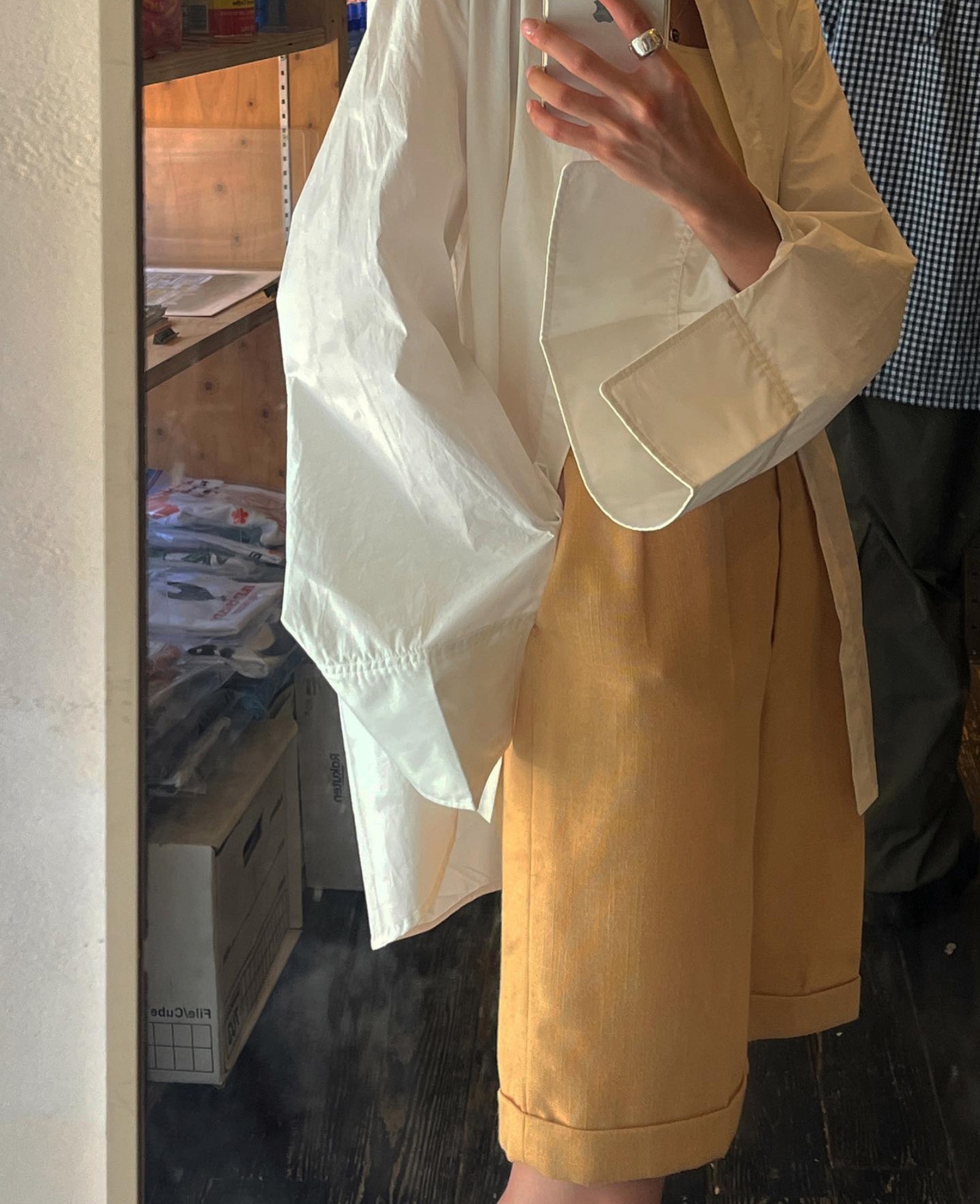 日本clane松本惠奈早秋新款简约休闲设计师衬衣宽松显瘦上衣女