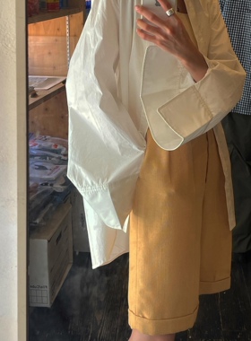 日本clane松本惠奈早秋新款简约休闲设计师衬衣宽松显瘦上衣女