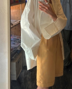 日本clane松本惠奈早秋新款简约休闲设计师衬衣宽松显瘦上衣女