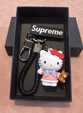 卡通可爱三丽鸥凯蒂猫小猫钥匙扣挂件精致汽车钥匙链圈包包挂饰潮