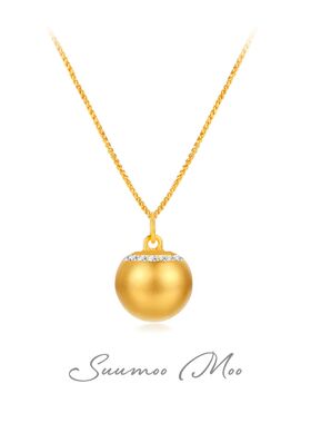 铜合金合成锆石项链 【有求必应】新中式国风金色小圆球项链