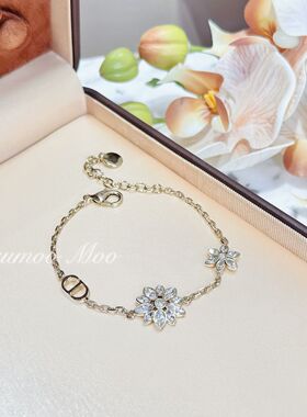 铜合金合成锆石手链 轻奢时尚气质太阳花手链
