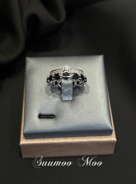 西太后土星戒指轻奢小众套装戒指两个装活口可调节