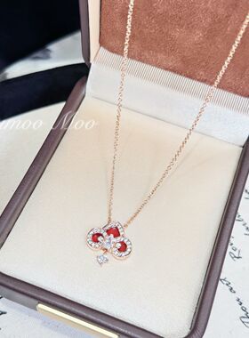 时尚经典红色鸢尾花项链