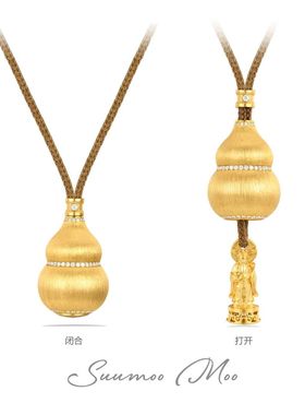 镀真K金 乾坤纳财葫芦 复javascript:;古拉丝金色