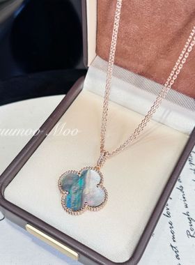 法式时尚大号灰贝项链 毛衣链