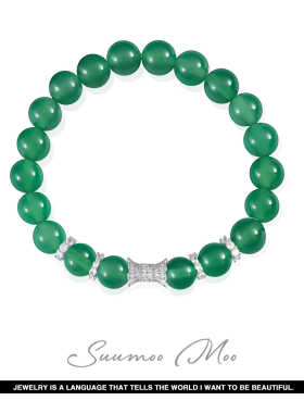 925银手链珠珠绿语气质