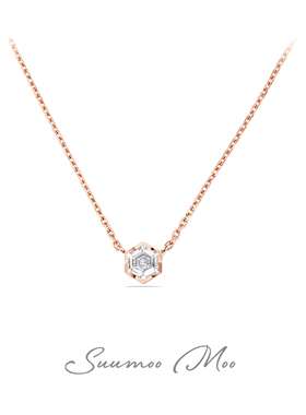 铜合金合成锆石项链 CNC精雕工艺 法式时尚精致百搭蜂巢项链