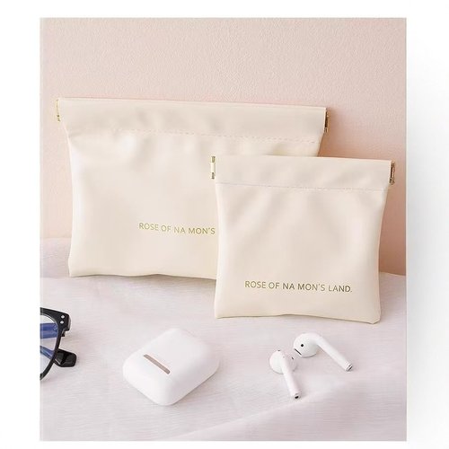 pu防水弹片自动闭合收纳包化妆包随身携带钥匙口红数据线收纳包小