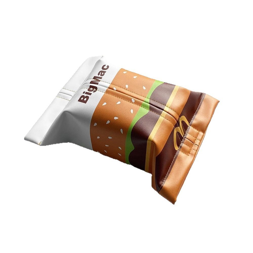 汉堡创意搞怪卡通车载家用纸巾盒防水抽纸套纸巾包可爱车用纸巾袋图片