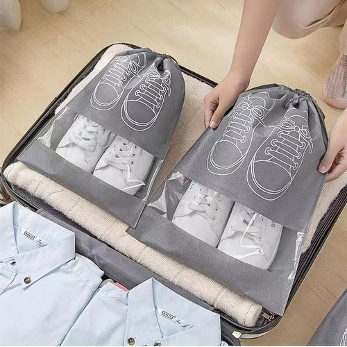 鞋子收纳袋鞋袋无纺布防尘防潮出差旅行装鞋收纳家用透明鞋套