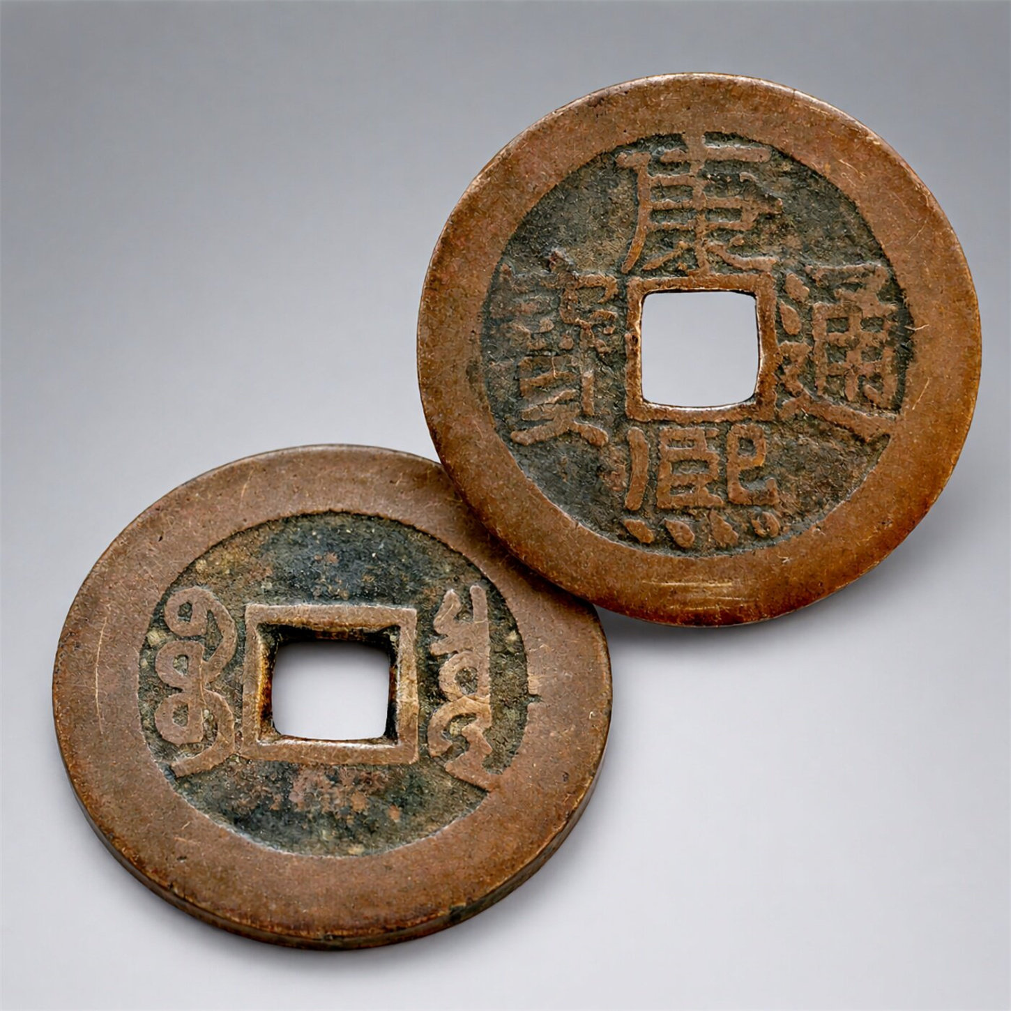 清朝康熙通宝铜钱真品古董铜币老古玩收藏传世黄亮钱币六帝五帝钱