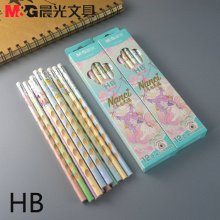 晨光文具Nanci正姿洞洞铅笔HB带橡皮头三角笔杆学生铅笔AWP309B1