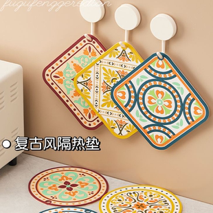 复古硅胶餐桌隔热垫家用耐高温锅碗杯垫桌垫厨房用品
