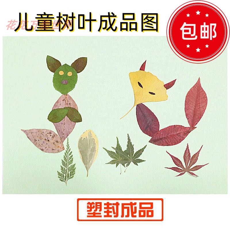 小学生幼儿园创意树叶画手工成品真花真树叶标本拼贴画标本材料a4