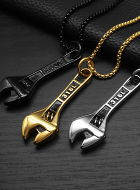 铸造扳手吊坠项链饰品钢男女