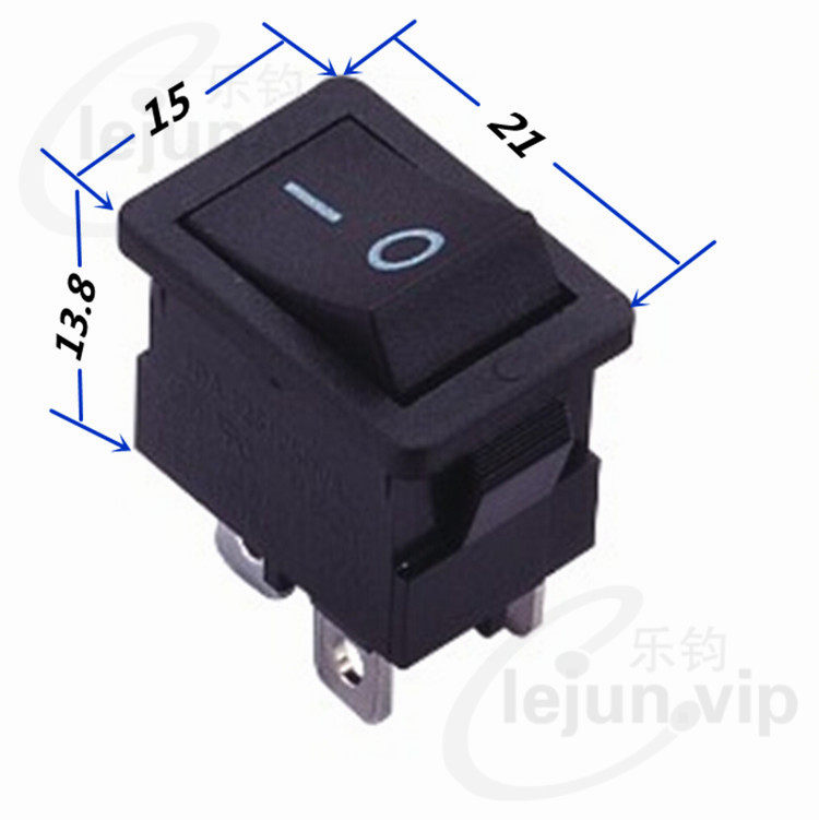 乐钧推荐12a双开双断黑色大电流按钮 ss21四脚无灯船形电源开关