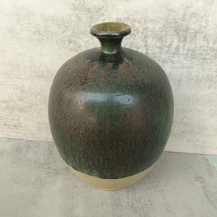 日本伊罗保烧窑变釉花瓶花入 茶亦居日本古美术 L6