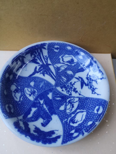 日本青花老白瓷小盘点心盘壶承 贴花工艺早期贴花工艺BJ4