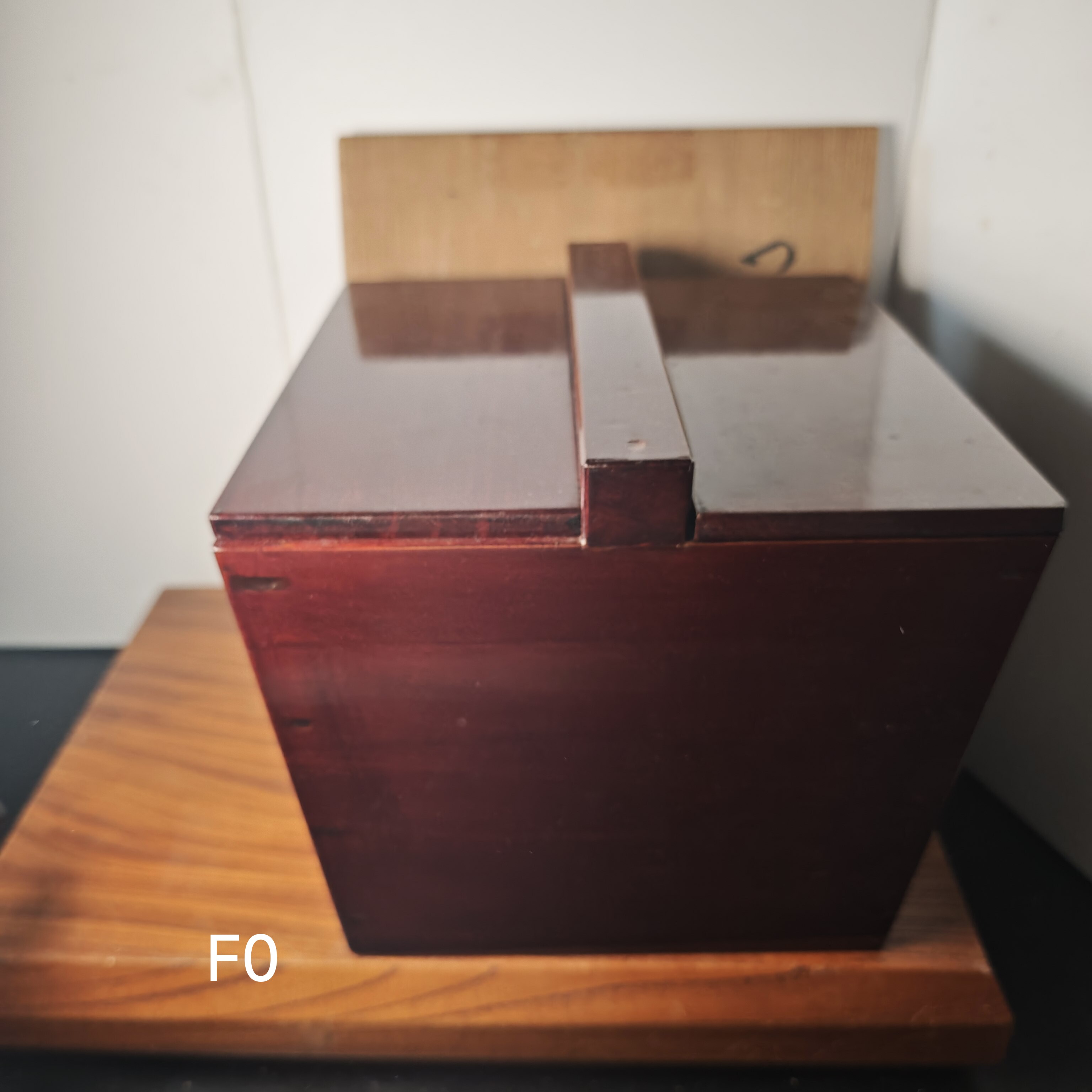 日本漆器溜塗水指 木胎 塗师表完作 木盒装 茶道具F0