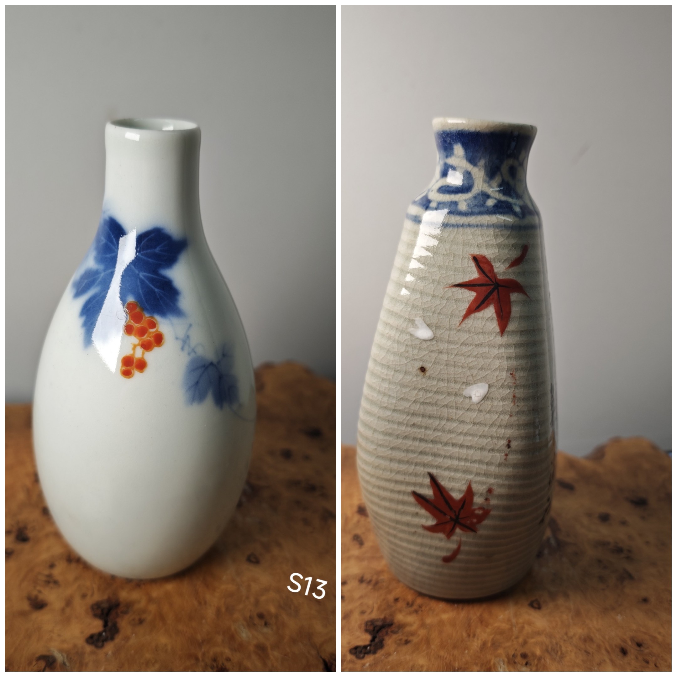 日本陶瓷德利酒瓶小花瓶 手绘 茶亦居日本古美术