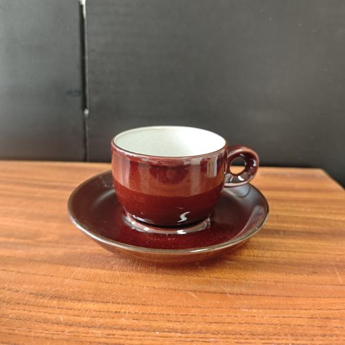 则武Noritake Folkestone褐釉意式小咖啡杯 茶亦居日本古美术F14