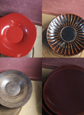 日本漆器大杯托小漆盘茶托壶承点心盘和菓子盘  茶亦居