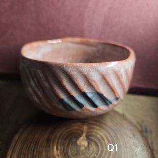 乐烧赤乐抹茶碗 手作 茶道具 茶亦居日本古美术Q1