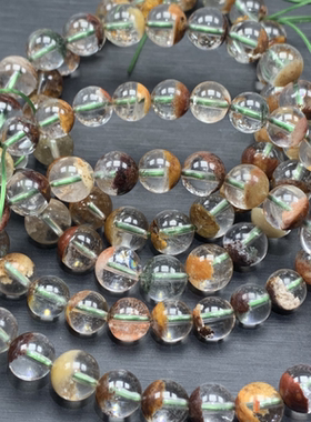 天然水晶发晶碧玺海蓝宝超七紫黄晶绿幽灵水晶饰品配件手链手串