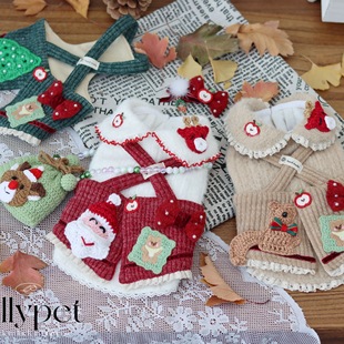 JELLY果冻家2026圣诞新品 红色宠物猫狗手工衣服定制马尔济斯泰迪